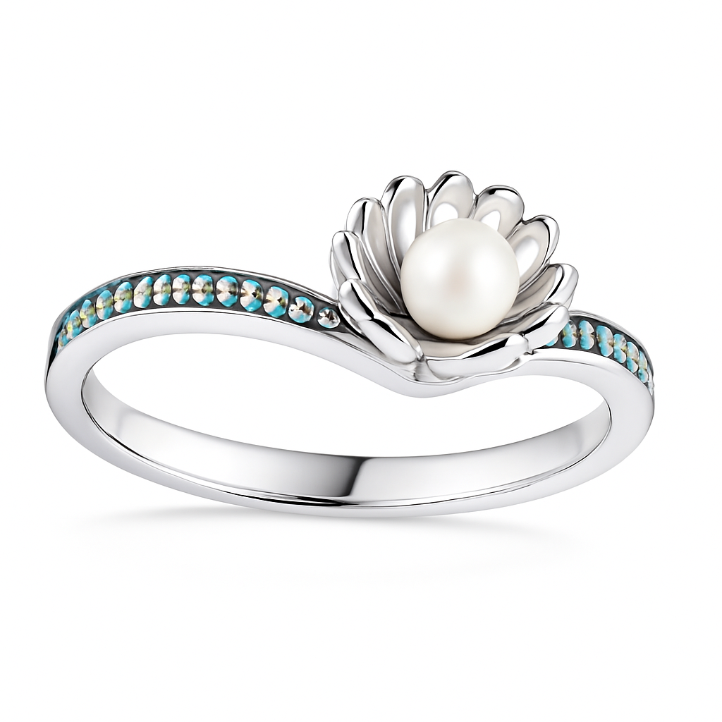 Mermaid Pearl Silver Ring