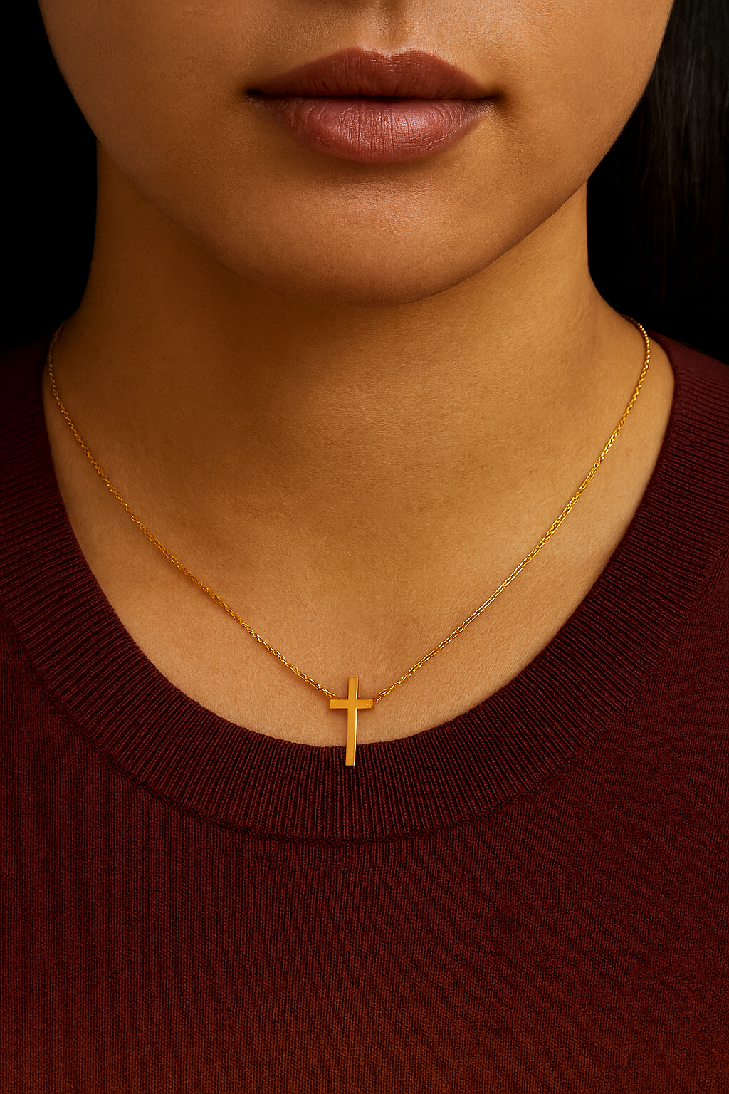 Cross Gold Pendant Necklace