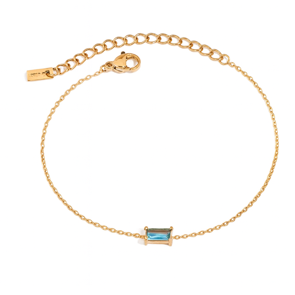 Birthstone Gold Chain Bracelet