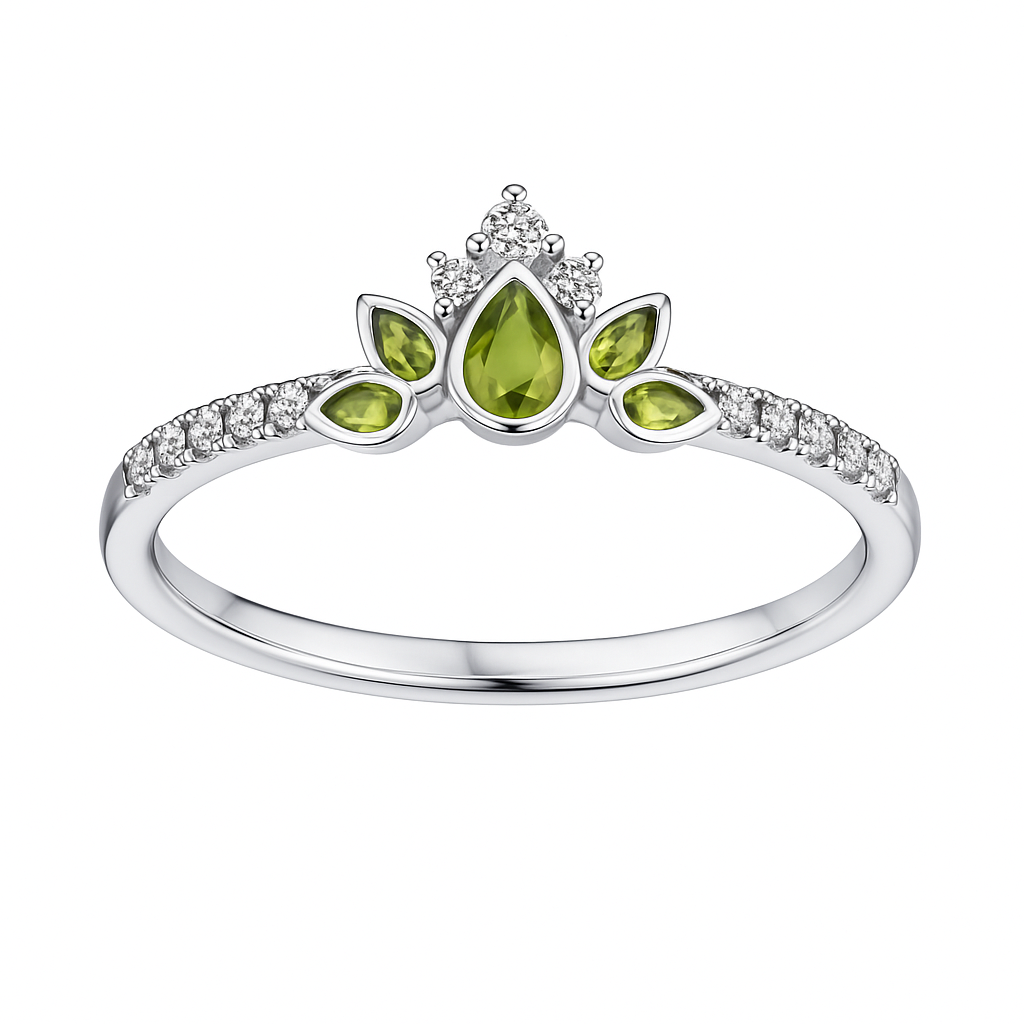 Emerald Tiara Silver Ring