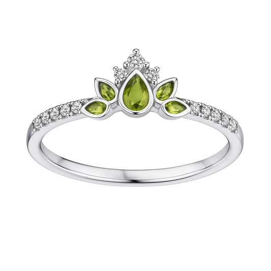 Emerald Tiara Silver Ring