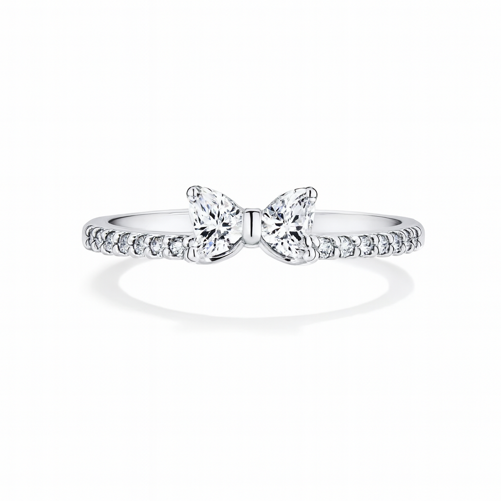 Sweetheart Bow Silver Ring