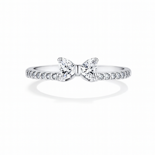 Sweetheart Bow Silver Ring