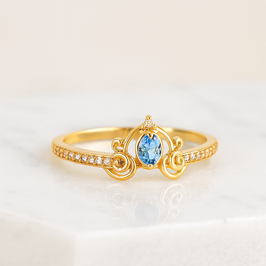 Gold Princess Blue Ring