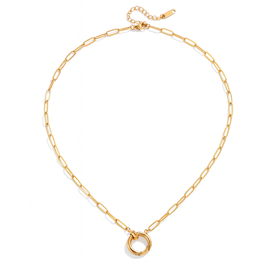 Eternity Gold Paperclip Chain Necklace