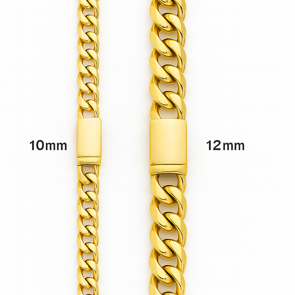 Gold Cuban Link Chain for Men in Gold