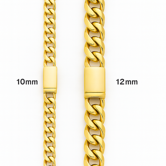 Gold Cuban Link Chain for Men in Gold