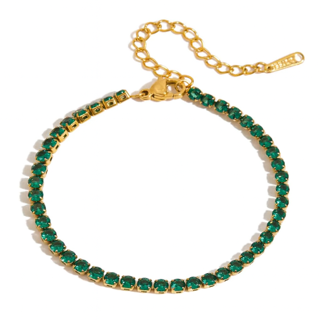Emerald Tennis Bracelet in Gold
