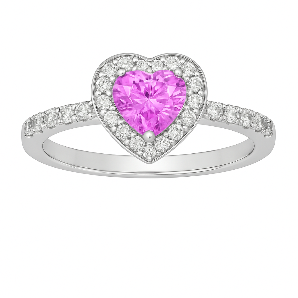 Rosa White Gold Heart Ring