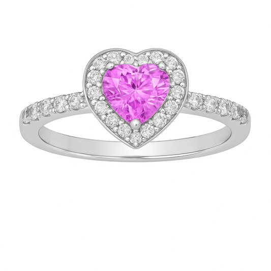 Rosa White Gold Heart Ring