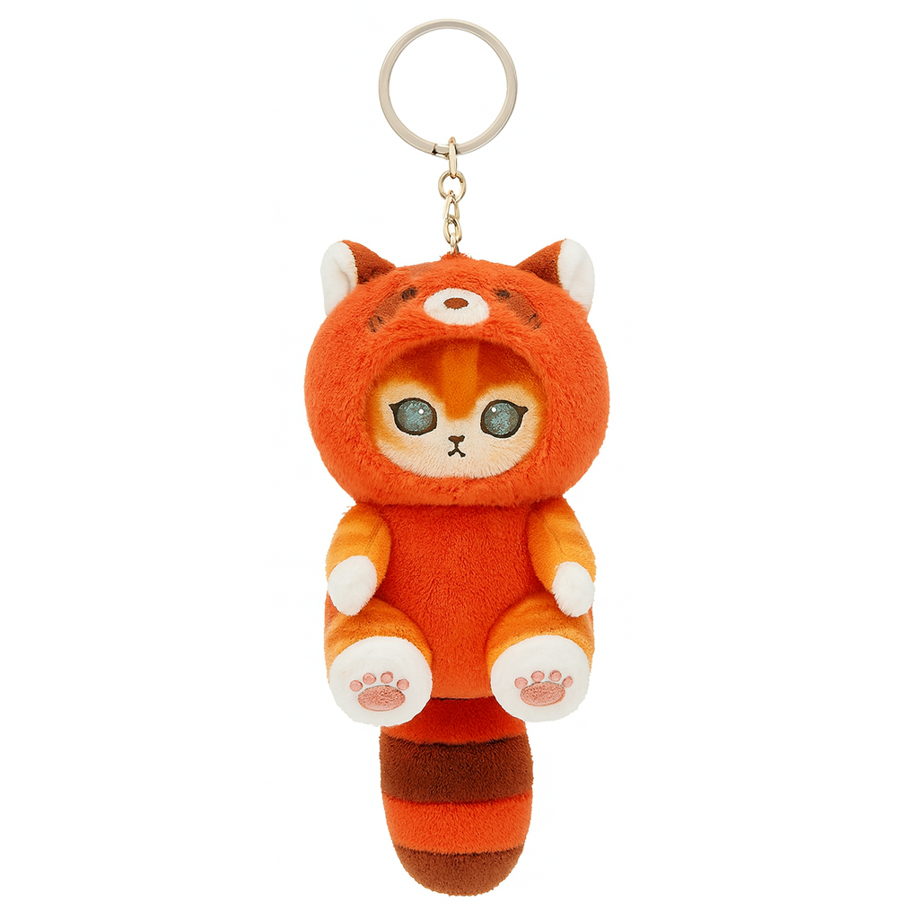 Red Panda Cat Plush Keychain