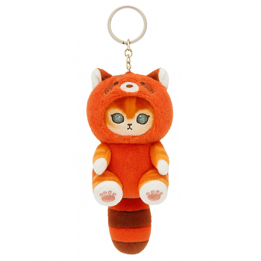 Red Panda Cat Plush Keychain