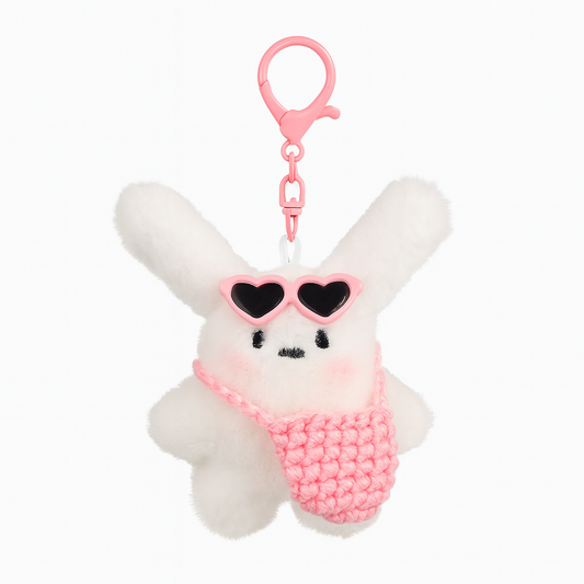 Bunny Plush Keychain - Pink
