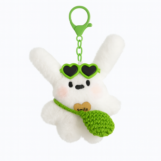 Bunny Plush Keychain - Green