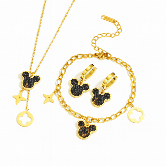 Disney Inspired Gold Charm Jewelry set