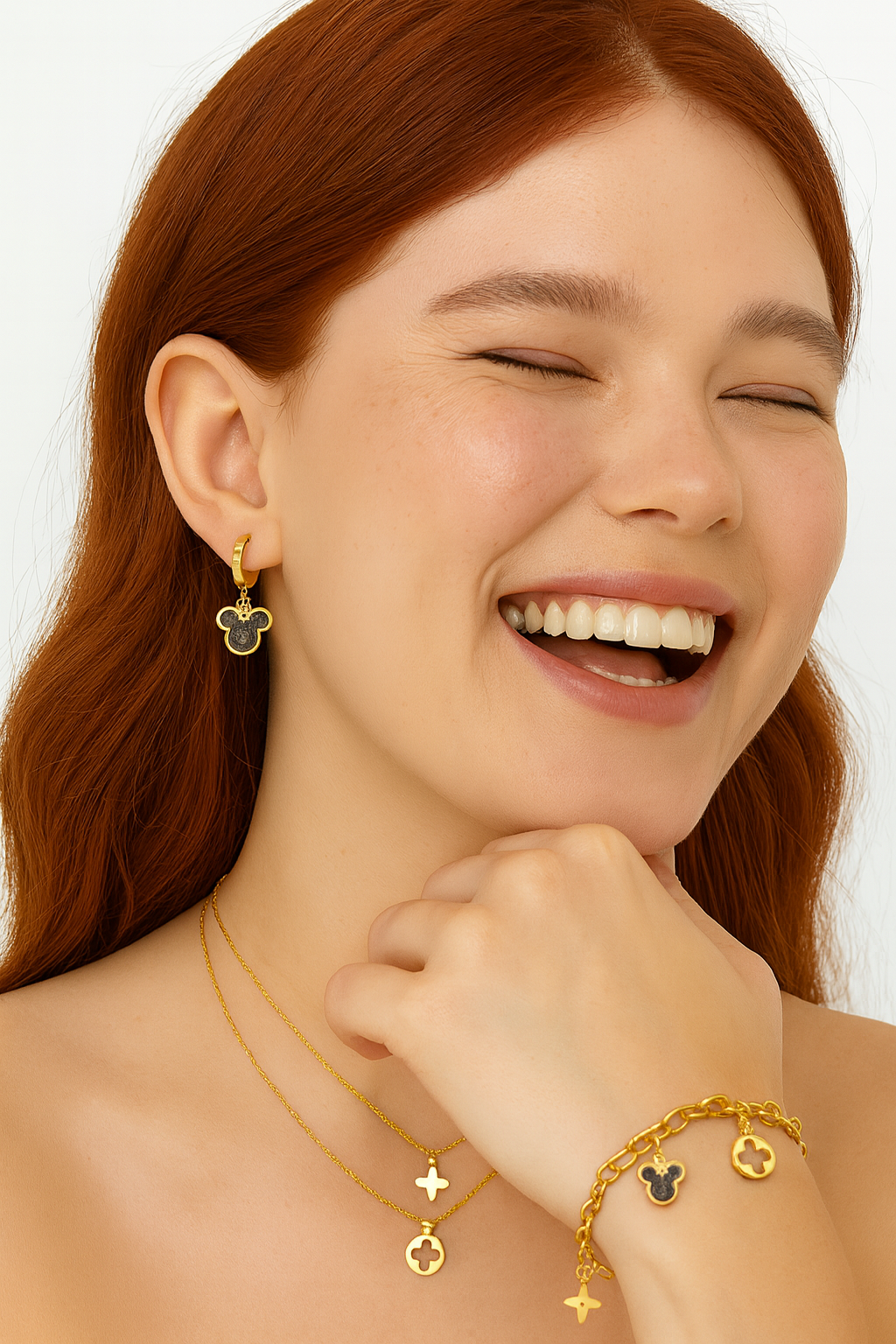 Disney Inspired Gold Charm Jewelry set