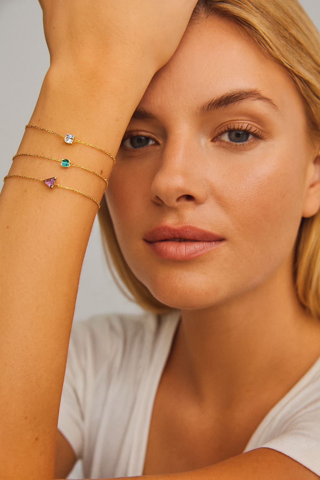 Birthstone Gold Chain Bracelet