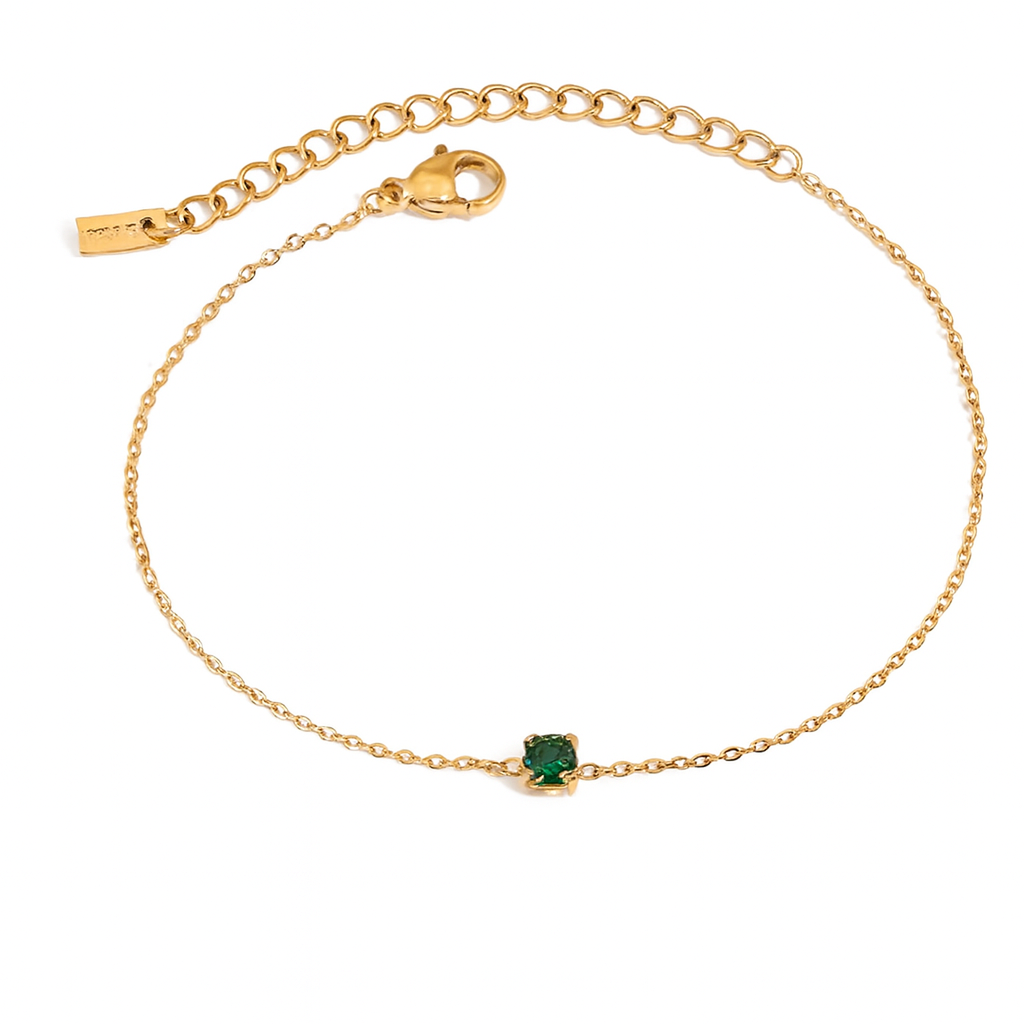 Birthstone Gold Chain Bracelet