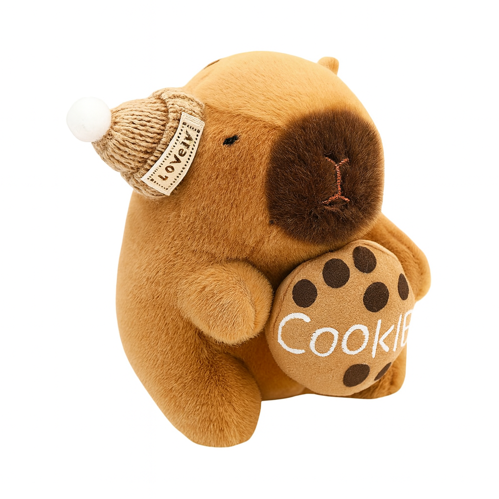 Plush Capybara with Cookie - Keychain