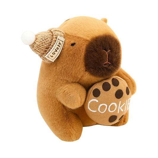 Plush Capybara with Cookie - Keychain