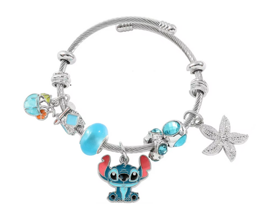 Aloha Stitch Silver Charm Bracelet